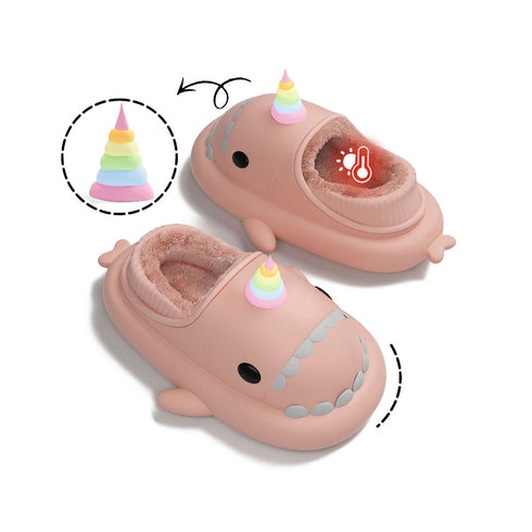 Sharkicks Basic - 冬款, 獨角獸鯊魚拖鞋, 包跟